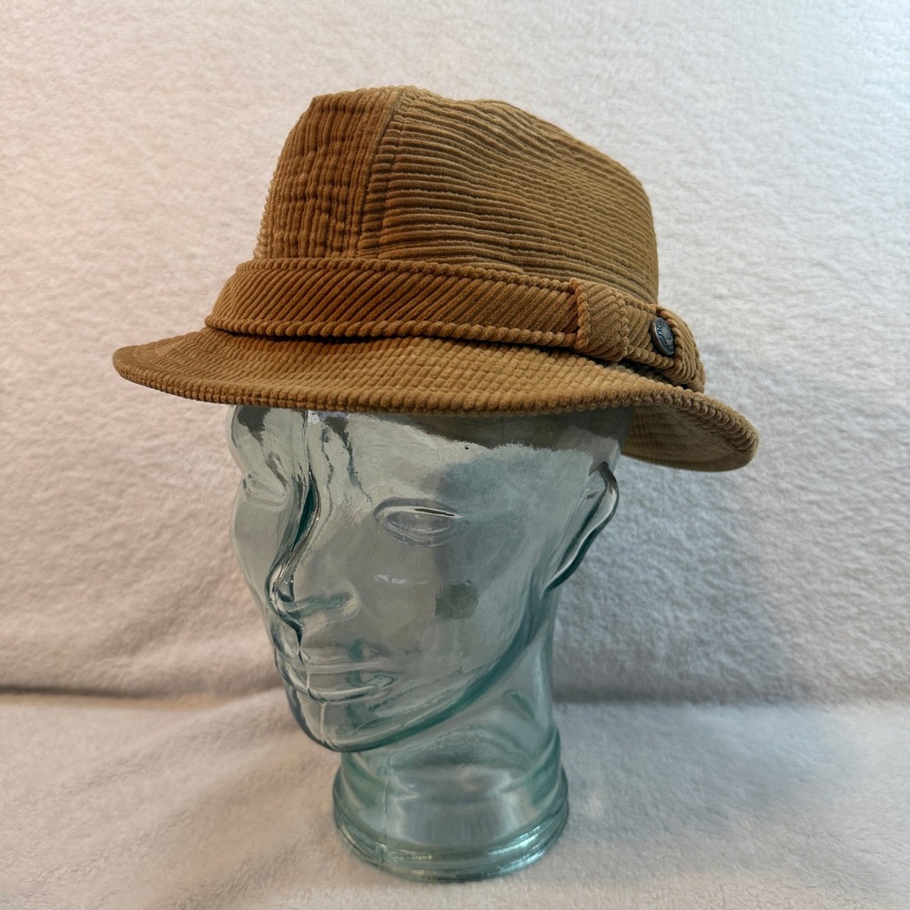 Vintage Country Gentleman Travler Corduroy Fedora Hat Tan Brown Size 7 1/4 USA